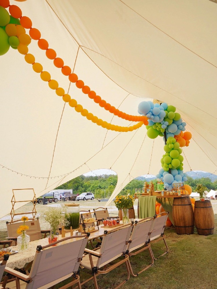 露营聚会party仪式感满满的夏日气球派对装饰布置